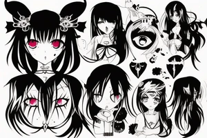 anime vampire girl tattoo idea