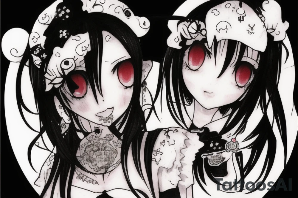 anime vampire girl tattoo idea