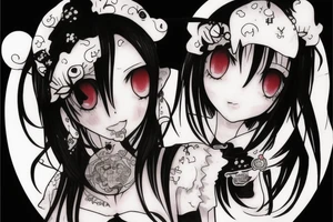 anime vampire girl tattoo idea