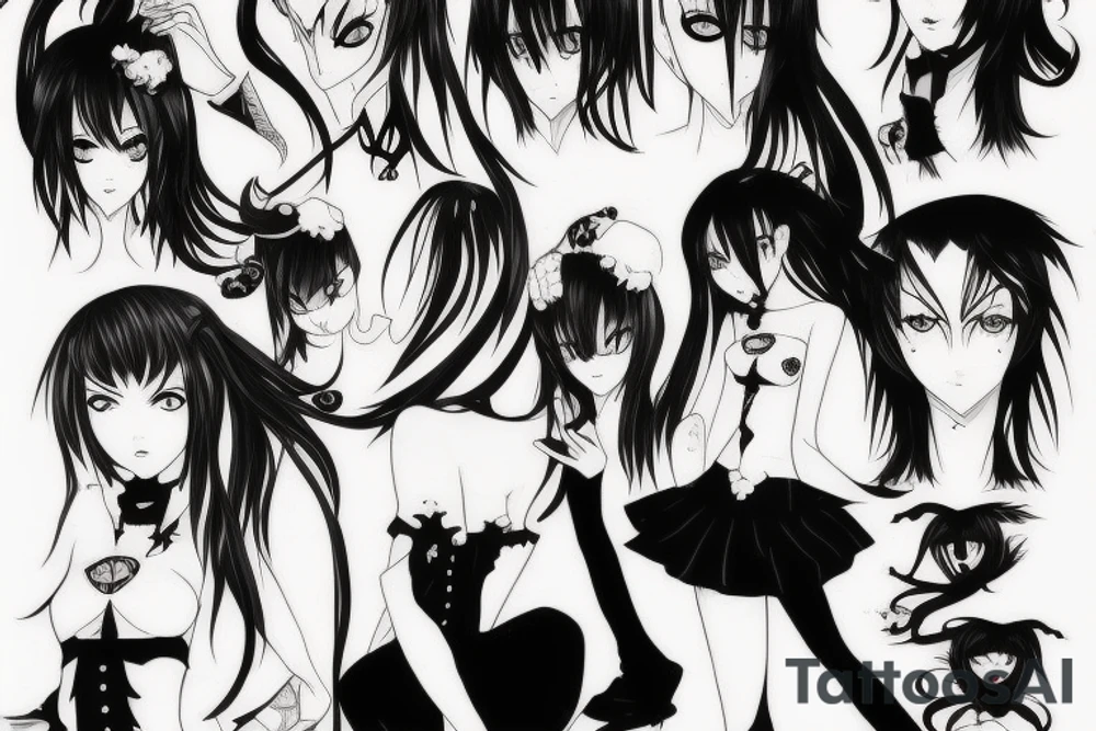 anime vampire girl tattoo idea