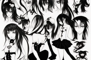 anime vampire girl tattoo idea
