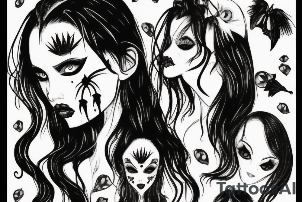 vampire girl tattoo idea