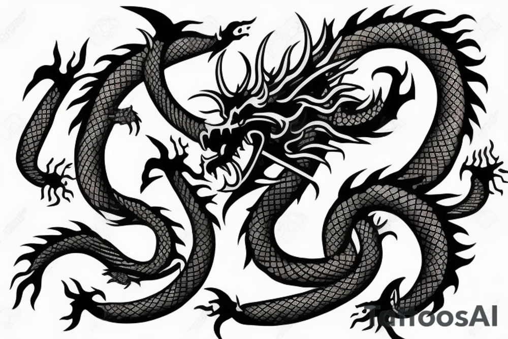 Dragon around sword tattoo idea