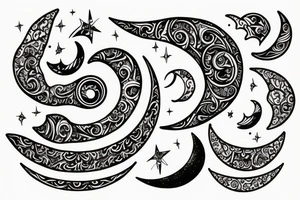 Crescent moon tattoo idea