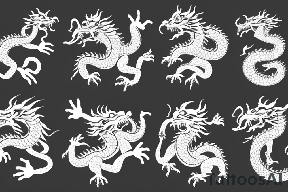 Chinese dragon with hieroglyphs for the forearm tattoo idea