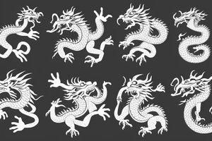 Chinese dragon with hieroglyphs for the forearm tattoo idea