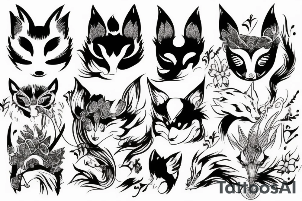 kitsune mask tattoo idea