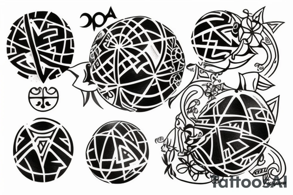 a medium tattoo of a vivienne westwood orb tattoo idea