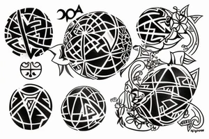 a medium tattoo of a vivienne westwood orb tattoo idea