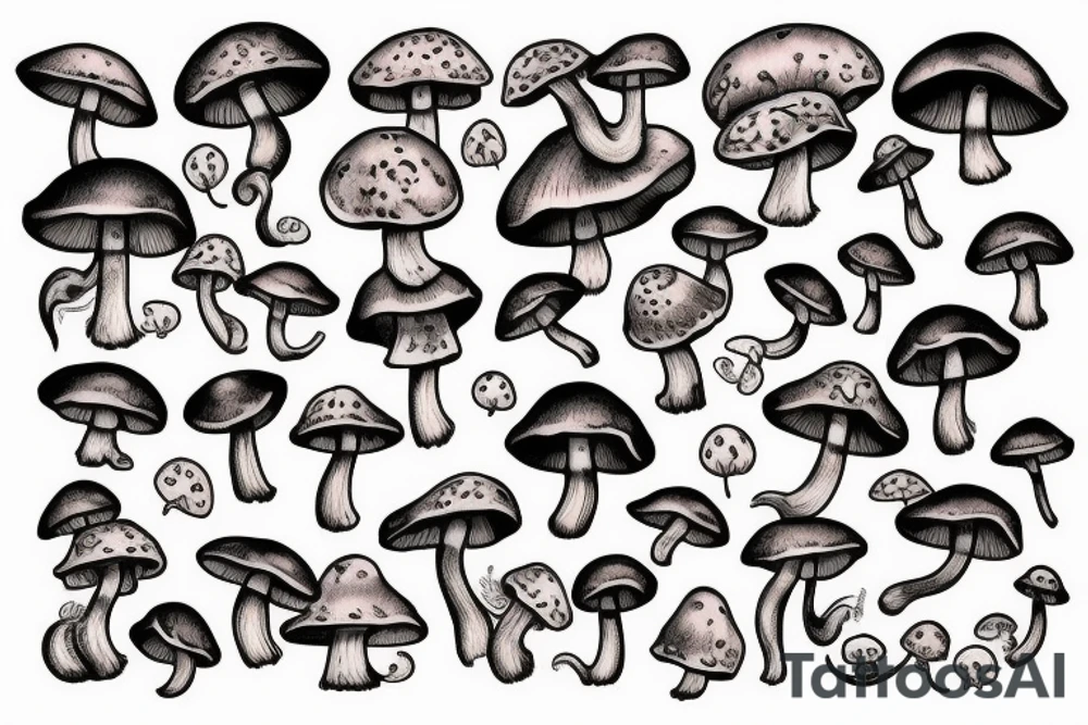 Mushroom cat tattoo idea