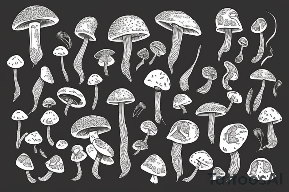 Mushroom cat tattoo idea