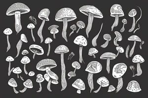 Mushroom cat tattoo idea