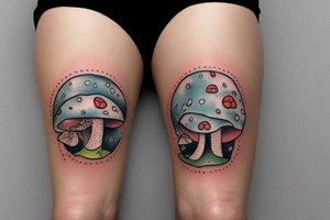 Cat sleeping on a mushroom tattoo idea