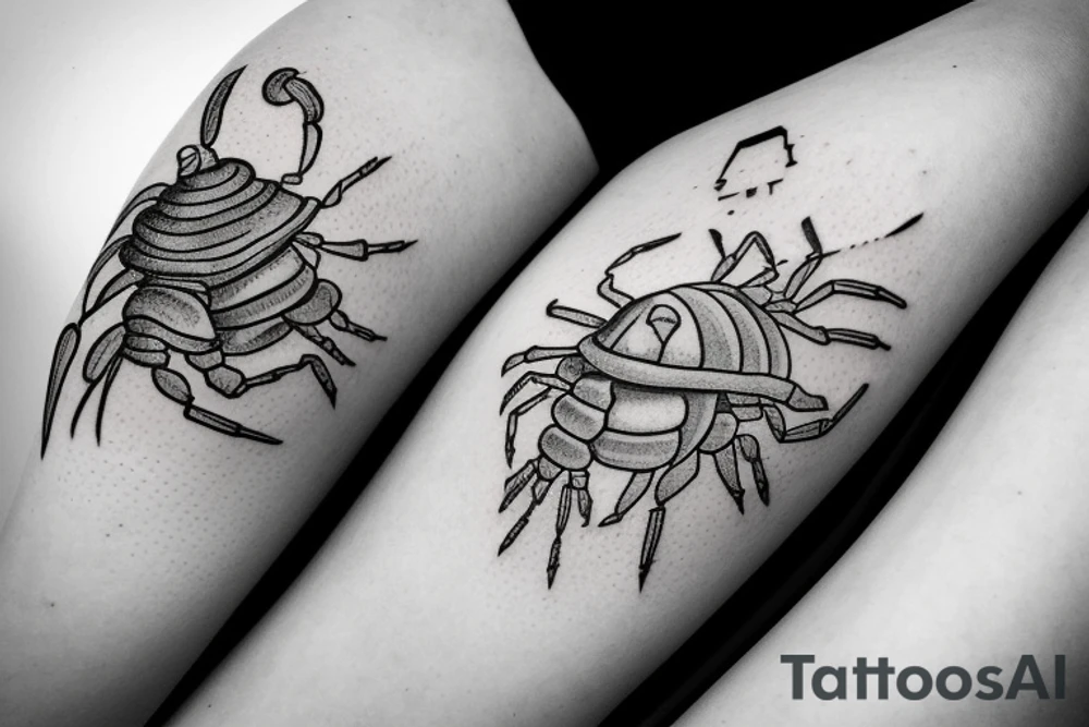 Hermit crab sitting on a die 20 tattoo idea