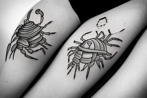 Hermit crab sitting on a die 20 tattoo idea