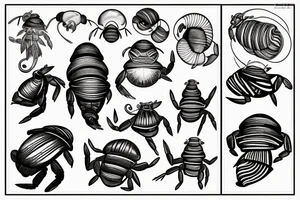 Hermit crab sitting on a die 20 tattoo idea