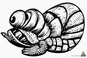 Hermit crab sitting on a D20 tattoo idea