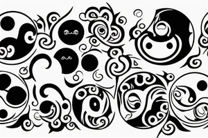 ying yang smiley face surrounded by vortex tattoo idea
