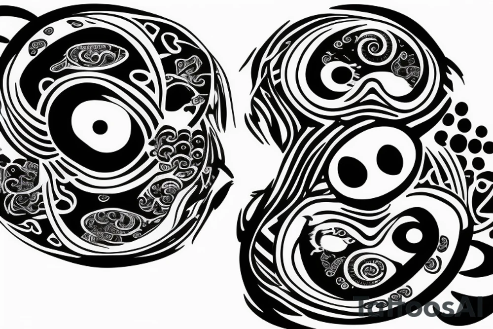 ying yang smiley face surrounded by vortex, realistic sad tattoo idea ying yang smiley face surrounded by vortex, realistic sad tattoo idea