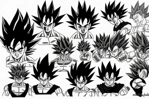 goku vs vegeta tattoo idea
