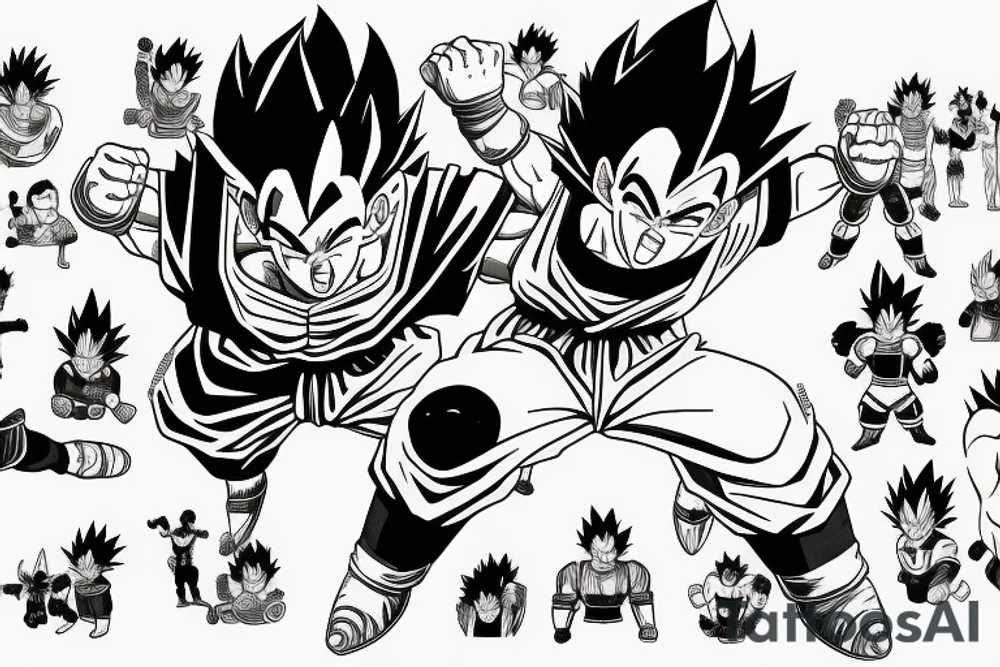 goku vs vegeta tattoo idea