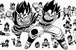 goku vs vegeta tattoo idea