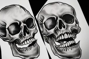 human skull no bottom jaw tattoo idea