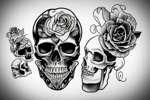 human skull no bottom jaw tattoo idea