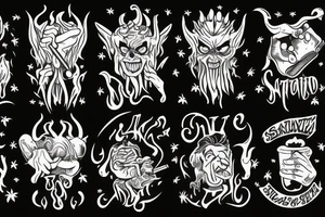 satan smoking cannabis sativa tattoo idea