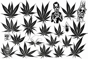 satan smoking cannabis sativa tattoo idea