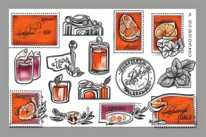 Italian stamp with Aperol tattoo idea