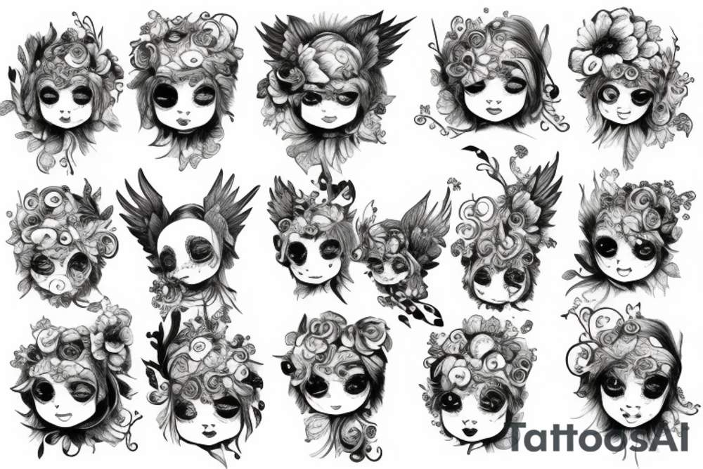 A cherub covering it's eyes tattoo idea