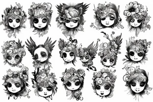 A cherub covering it's eyes tattoo idea