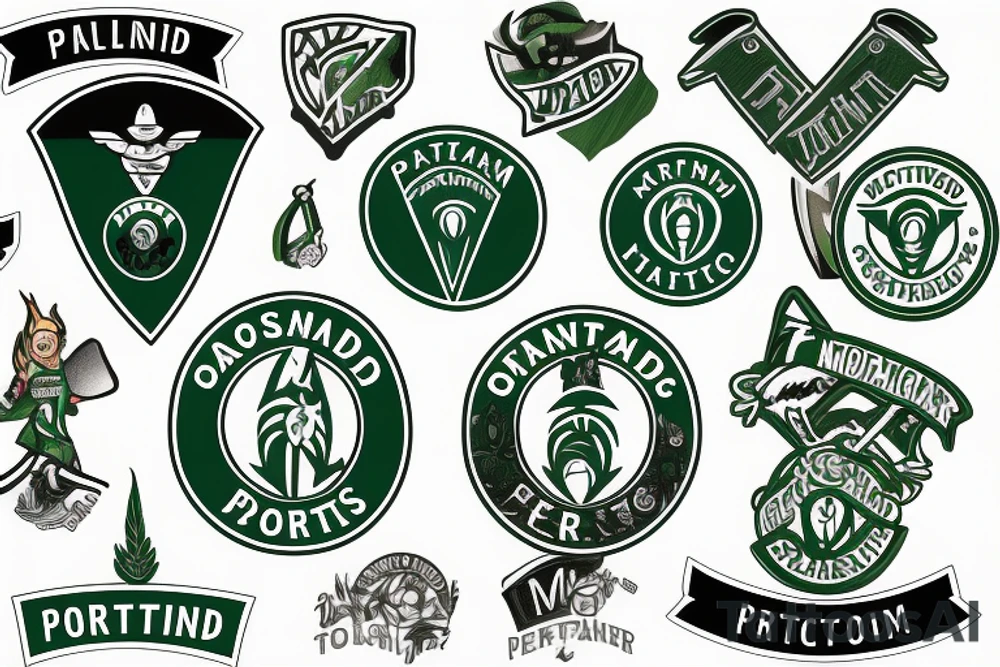 Portland Timbers logo with Morton salt girl tattoo idea