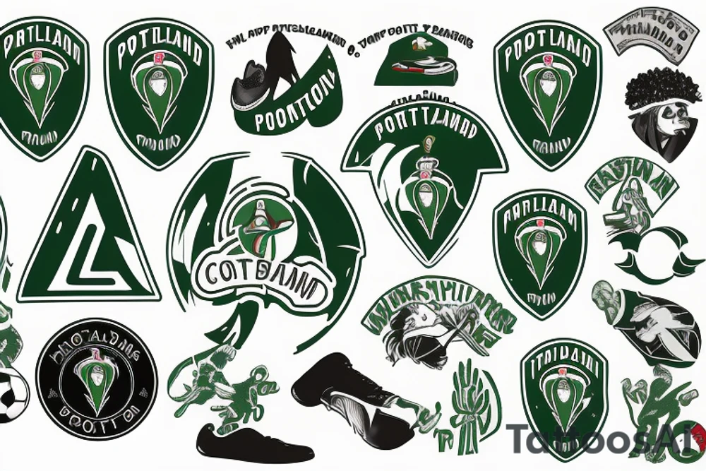 Portland Timbers football club with Morton salt girl tattoo idea