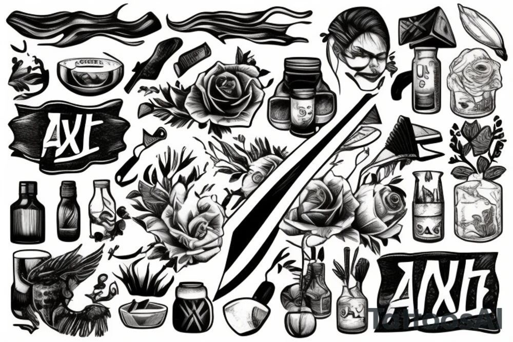 Salt girl with axe tattoo idea