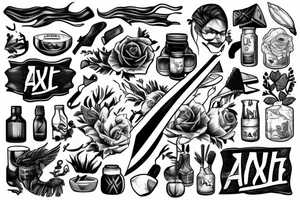 Salt girl with axe tattoo idea