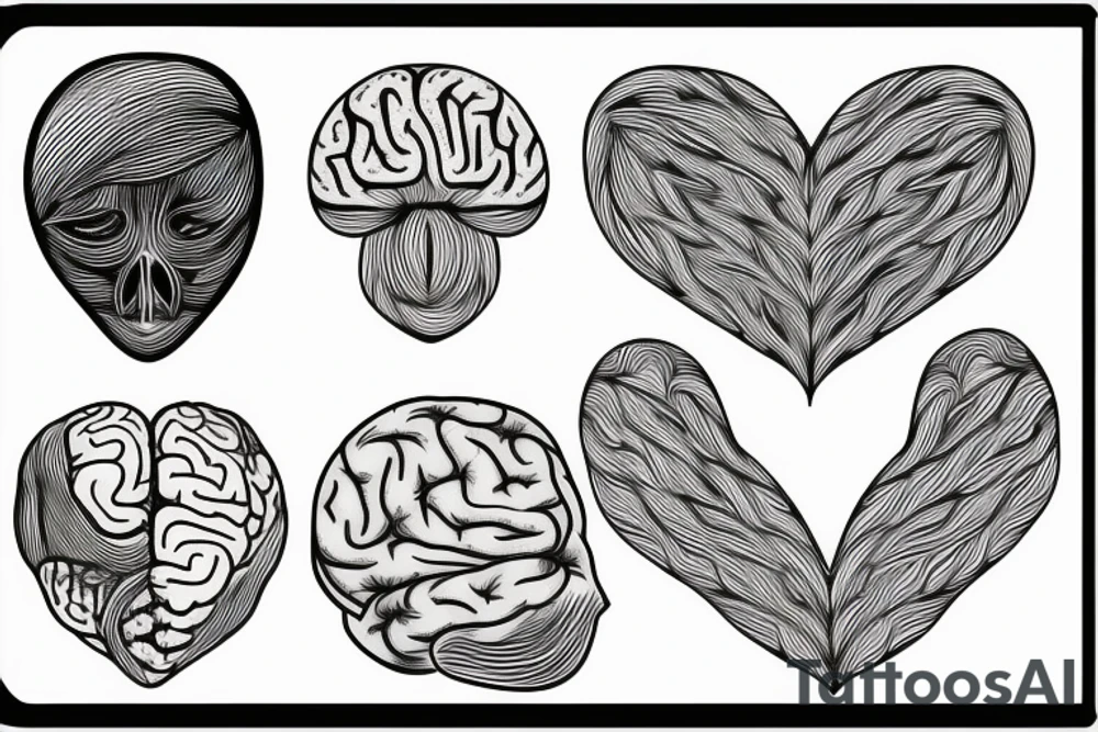 Heart, brain, body tattoo idea