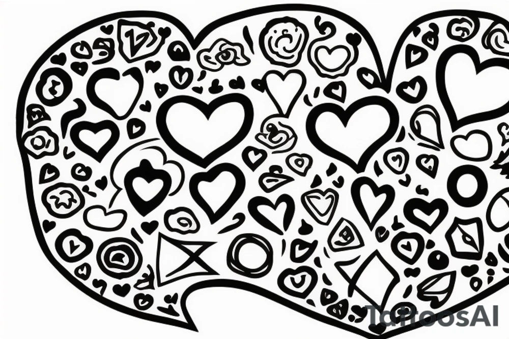 Heart with brain and body tattoo idea