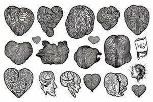 Heart with brain and body tattoo idea