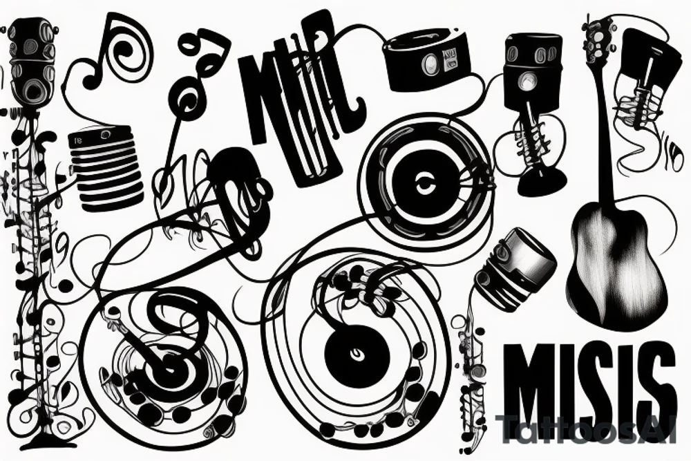 Music and missing father tattoo idea