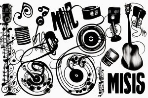Music and missing father tattoo idea