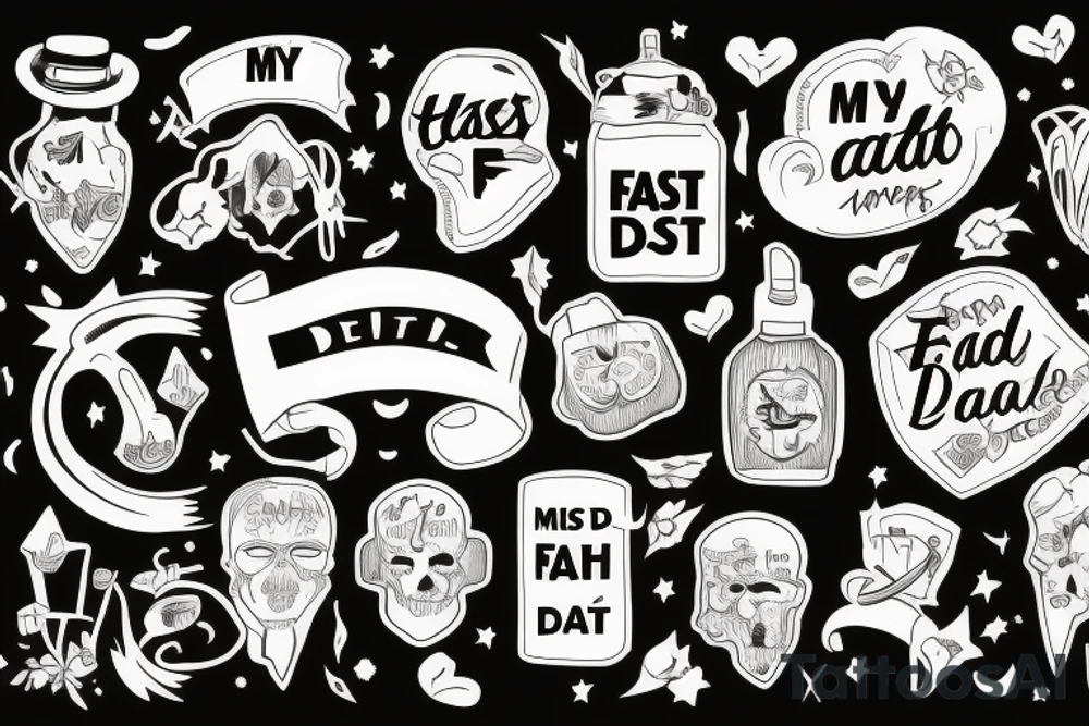 My father died and I miss him tattoo idea