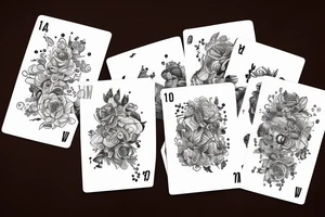 4 Falling Uno Cards All With The Number 1 and The Words- Never Settle For Less tattoo idea