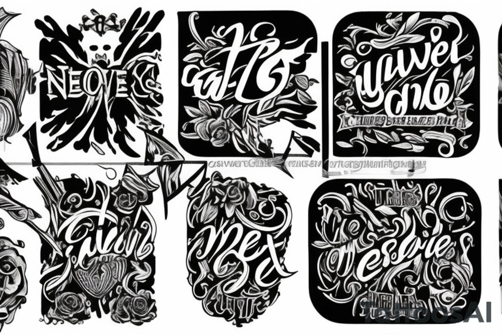 4 Falling Uno Cards All With The Number 1 and The Words- Never Settle For Less tattoo idea
