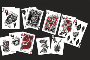 4 Falling Uno Cards With The Number 1 tattoo idea