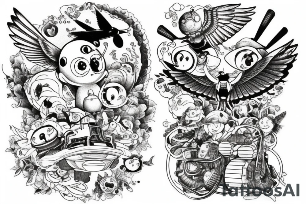 Up up and away we fly tattoo idea