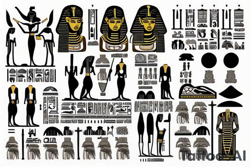 Ancient Egyptian King on a Throne tattoo idea