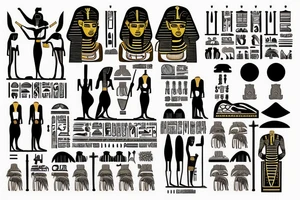 Ancient Egyptian King on a Throne tattoo idea