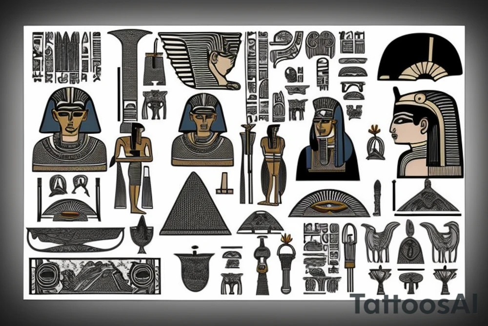 Ancient Egyptian King on a Throne tattoo idea